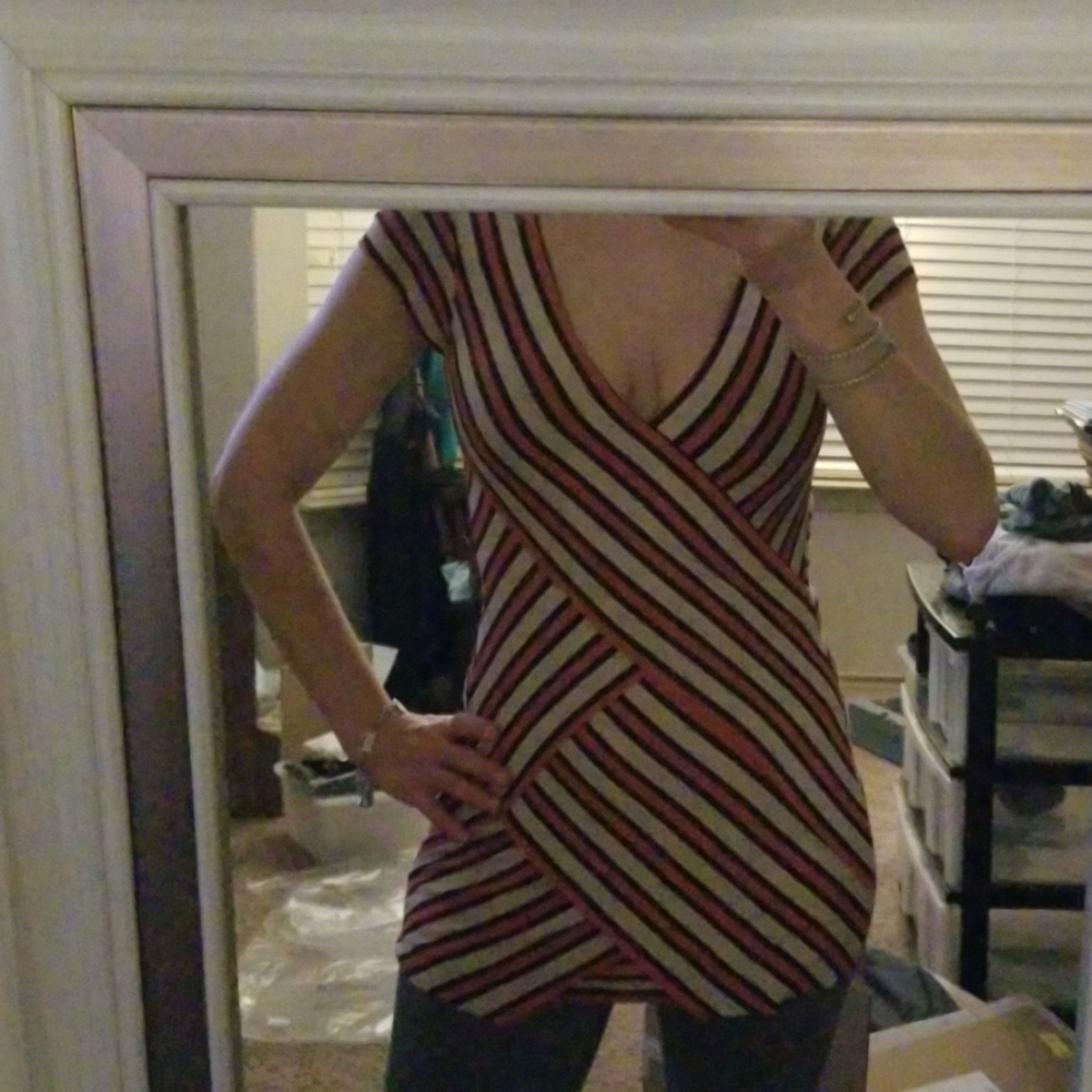 Bailey 44 Striped Tiered Asymmetrical Top